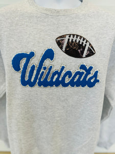 WILDCATS Script Chenille with football